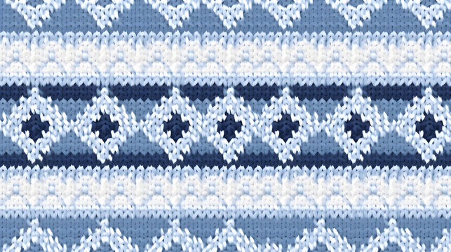 Knitting Geometrical Seamless Vector Pattern in Muted Tones for Fashion Design