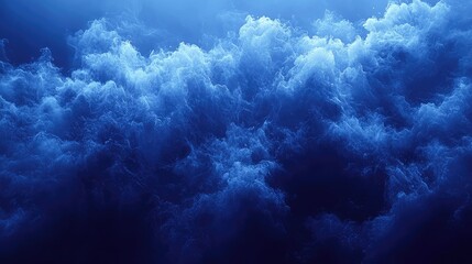 Obraz premium Blue Cloudscape, Aerial View, Night, Dramatic Sky, Background