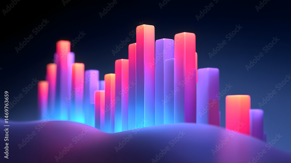 Poster futuristic background with abstract colorful lines