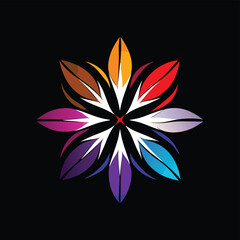 Abstract floral design vector illustration showcases a spring-inspired pattern with lily and petal elements in vibrant pink and orange hues