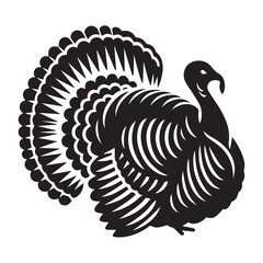 Fototapeta premium black and white vector illustration of a turkey