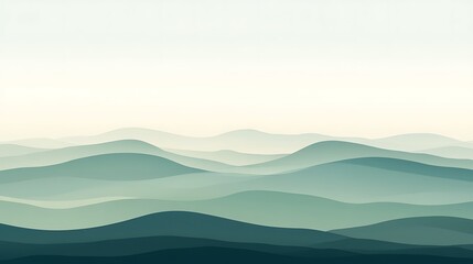 Misty Green Mountain Range. (2)