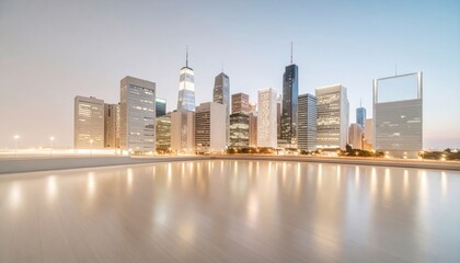 Obraz premium City Skyline with Skyscraper Against Clear Sky