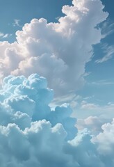 Dreamy light blue abstract background, soft pastel clouds  , surface, serene, wash