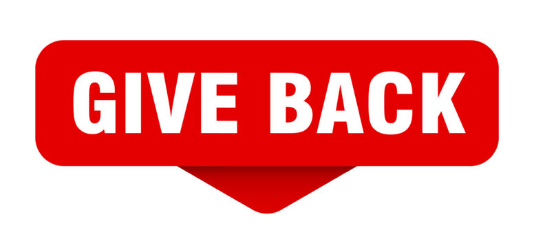 give back sticker. give back sign on transparent background