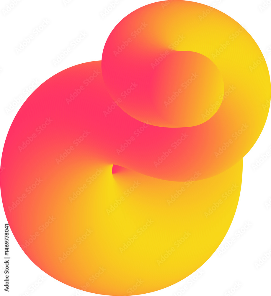 Poster gradient abstract orange colored shape. liquid 3d element. fluid wavy and swirl spiral. dynamic tren