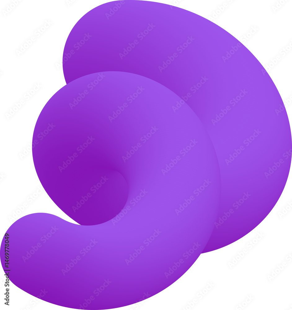 Poster gradient abstract purple colored shape. liquid 3d element. fluid wavy and swirl spiral. dynamic tren