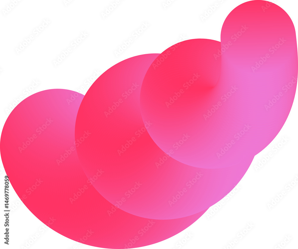 Poster gradient abstract pink colored shape. liquid 3d element. fluid wavy and swirl spiral. dynamic trendy