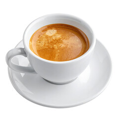Obraz premium Isolated Espresso Cup Coffee Drink Hot Beverage on Transparent Background PNG Object
