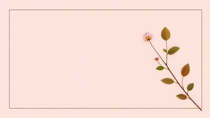 Minimalist Flower and Leaves Border Art