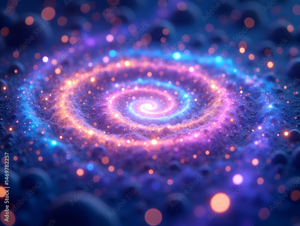 Poster abstract light three-dimensional luminous particles technology sense kv main visual background
