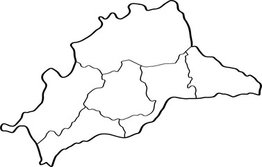 freehand drawing of Malaga city map.