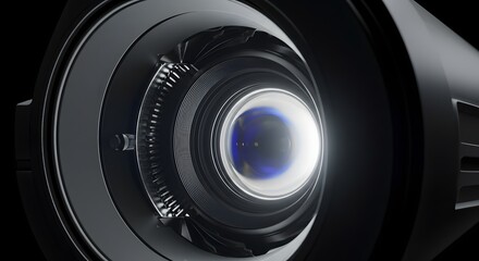 Projector Lens Close Up View