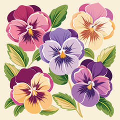 Obraz premium Vibrant Pansies A Colorful Floral Arrangement