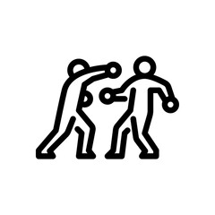 overhead punch outline icon. MMA move line art illustration.