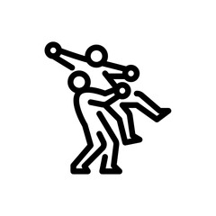 takedown outline icon. MMA move line art illustration.