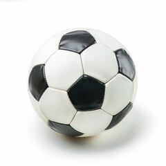 Obraz premium Classic black and white soccer ball isolated on white background, ready for a game or graphic design