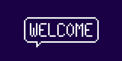 Welcome. Greeting card, illustration, banner.