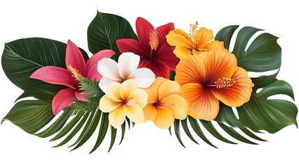 Tropical Hibiscus Flower Bouquet. (2)