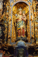 Sculpture of Our Lady in Seville gothic cathedral, Spain