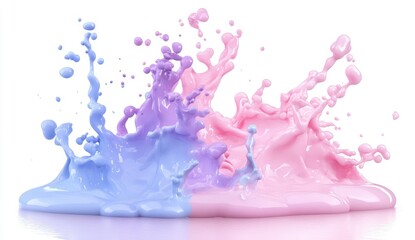 Pastel colored liquid splashes