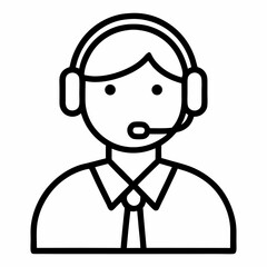Customer Service outline icon on white background
