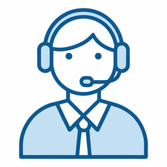 Customer Service outline icon on white background
