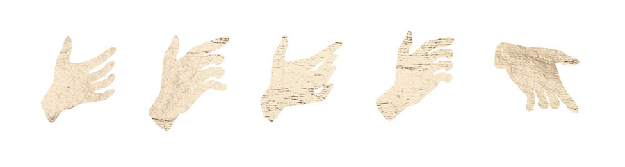 Golden hand gesture to hold, grab, grasp or grip something invisible. Empty pose, black skin, wrist,