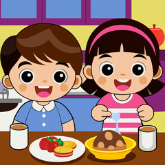 children eating cake