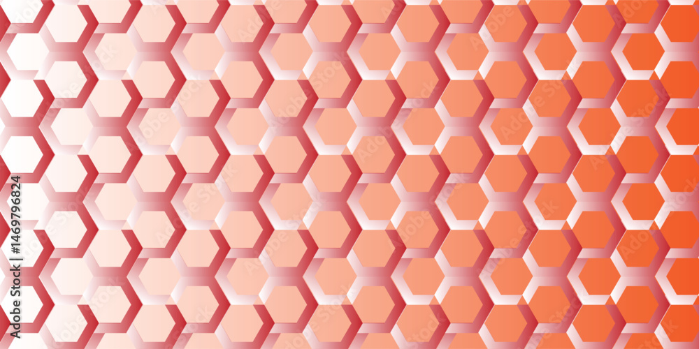 Poster red abstract hexagon geometric background for banner.