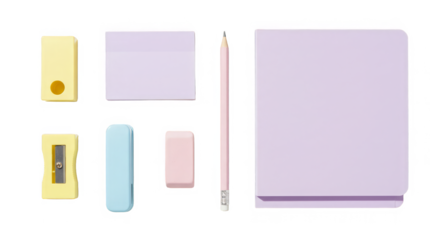 Pastel study tools on checkered plane