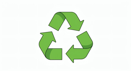 Green Recycling Symbol with Three Arrows in Circular Motion