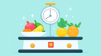 Healthy Diet Fruit Weighing Scale.