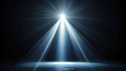 Light beam piercing through the darkness, illuminating a small area of interest on the dark background , depth of field, dark background