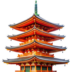 Discover the Stunning Architecture of Tokyos FiveStory Pagoda on Transparent background