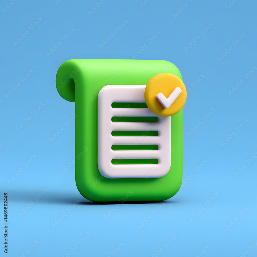 Poster 3d icon for task completion confirmation