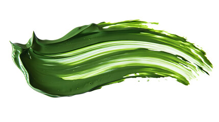 Elegant Small Smear of Thick Green Oil Paint Isolated on Transparent Background