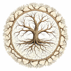 Stunning Tree of Life Image: Circular Roots and Branches