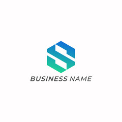 Fototapeta premium design logo creative polygon and letter S