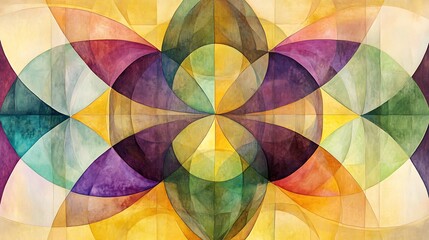 Abstract Watercolor Mandala Art.