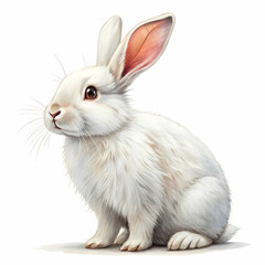 Fototapeta premium Adorable White Rabbit: High-Resolution Image