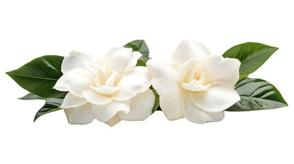 Fototapeta premium Beautiful Gardenia Flower Isolated on Transparent Background for Isolation and Professional Use