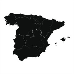 Spain Administrative Layout with Internal Provinces