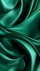 Obraz premium Abstract art featuring flowing, draped fabric in a captivating British Racing Green.