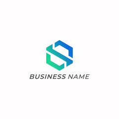 Obraz premium design logo creative polygon and letter S