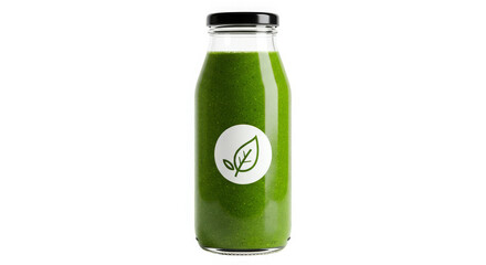 Vibrant green smoothie in stylish bottle