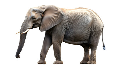 Fototapeta premium Professional Illustration of Isolated African Male Elephant Isolated on Transparent Background