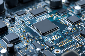 Digital technology background with intricate circuit board