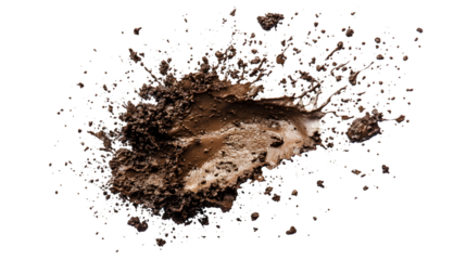 Creative Isolated Mud Drops Splash Isolated on Transparent Background for Design Projects