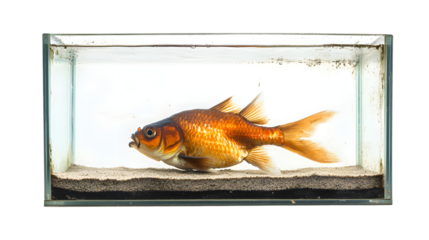 Empty Fish Tank Isolated on Transparent Background for Professional Use